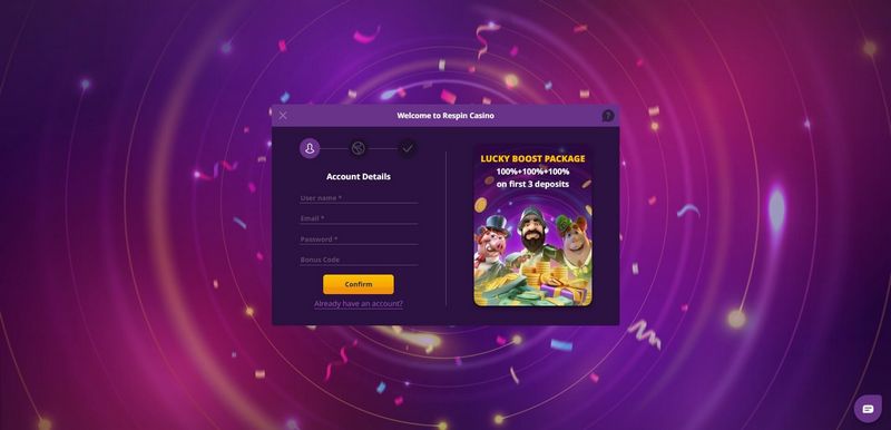 Sitio web de Respin Casino